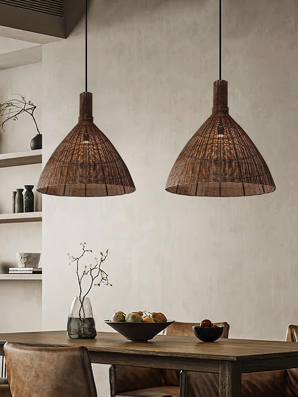 Suspension Vitrine en rotin et métal – vue 12