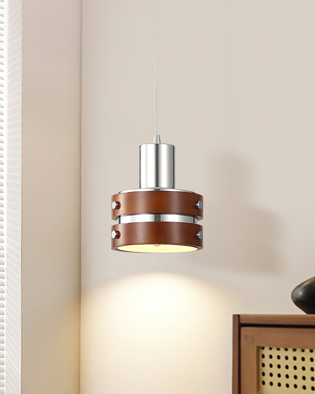 Suspension Volière en noyer et métal – vue 20