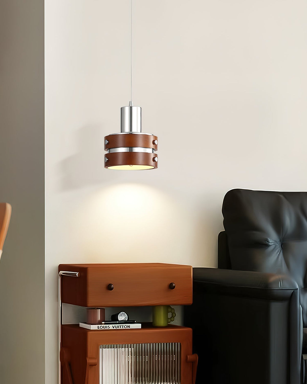 Suspension Volière en noyer et métal – vue 21