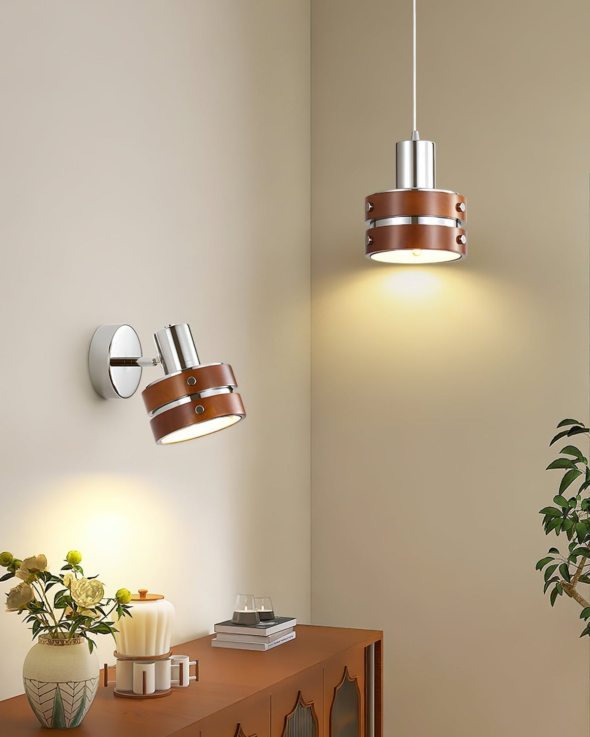 Suspension Volière en noyer et métal – vue 22