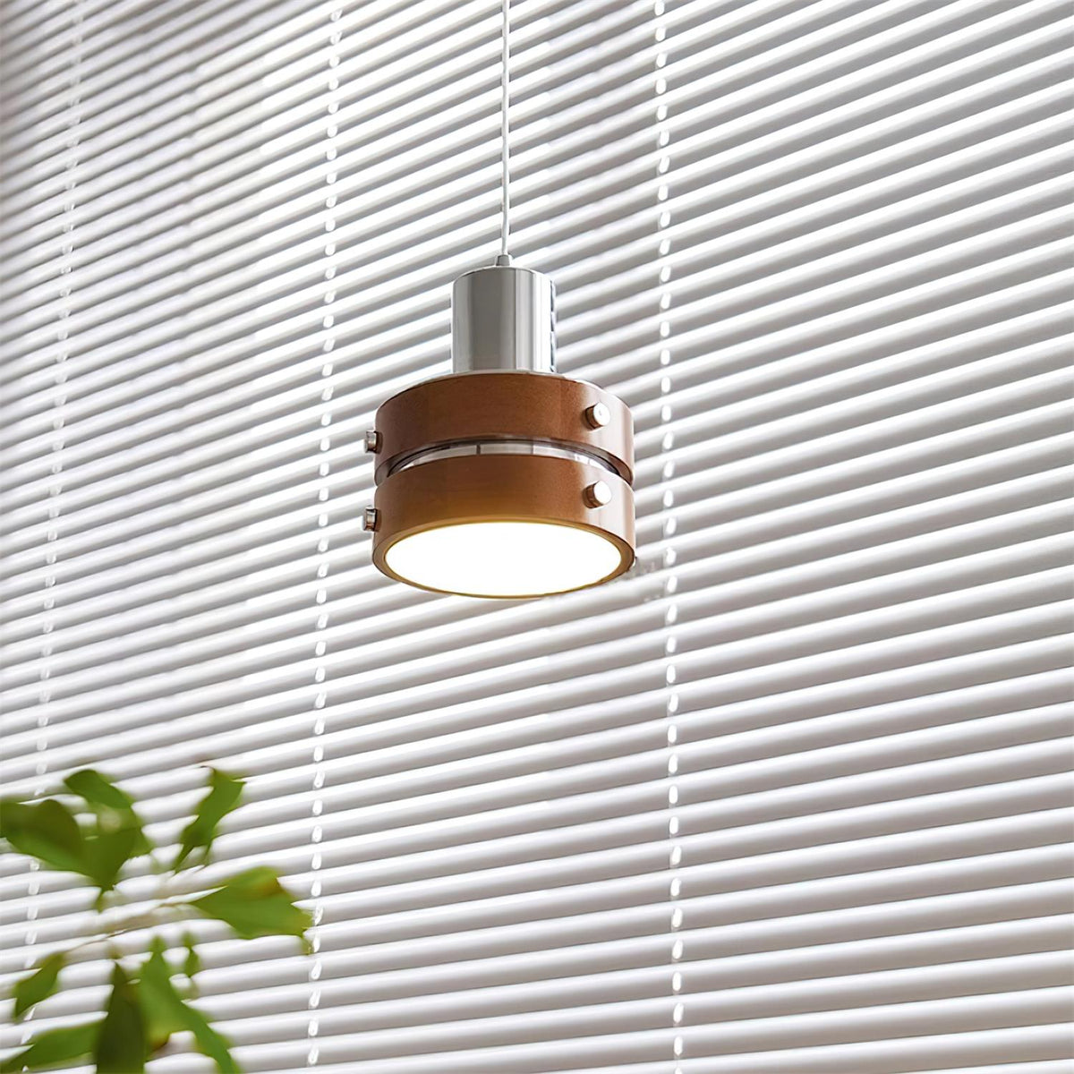 Suspension Volière en noyer et métal – vue 12