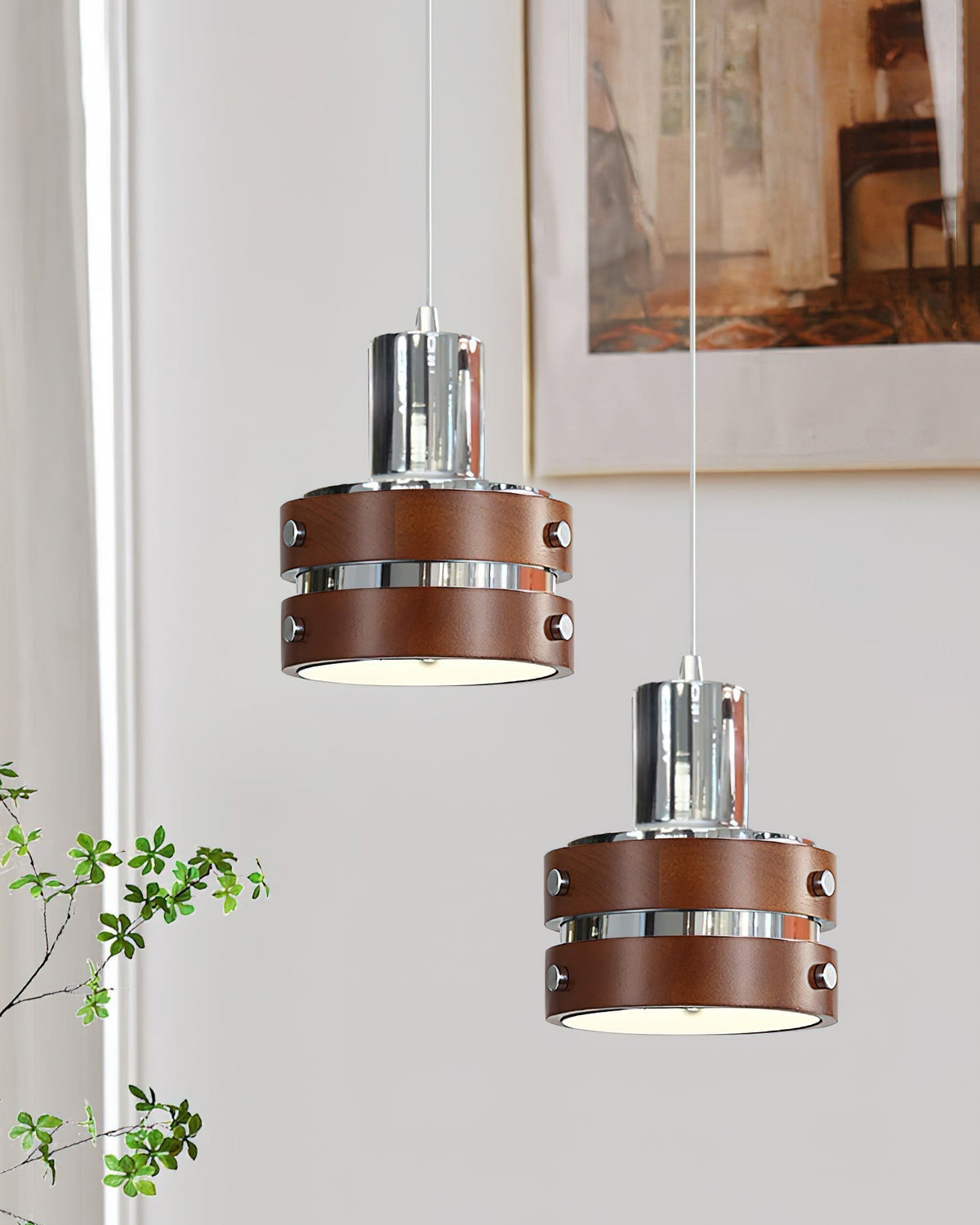 Suspension Volière en noyer et métal – vue 19
