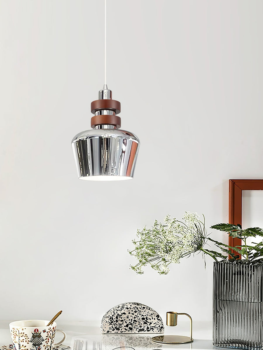Suspension Volière en noyer et métal – vue 5