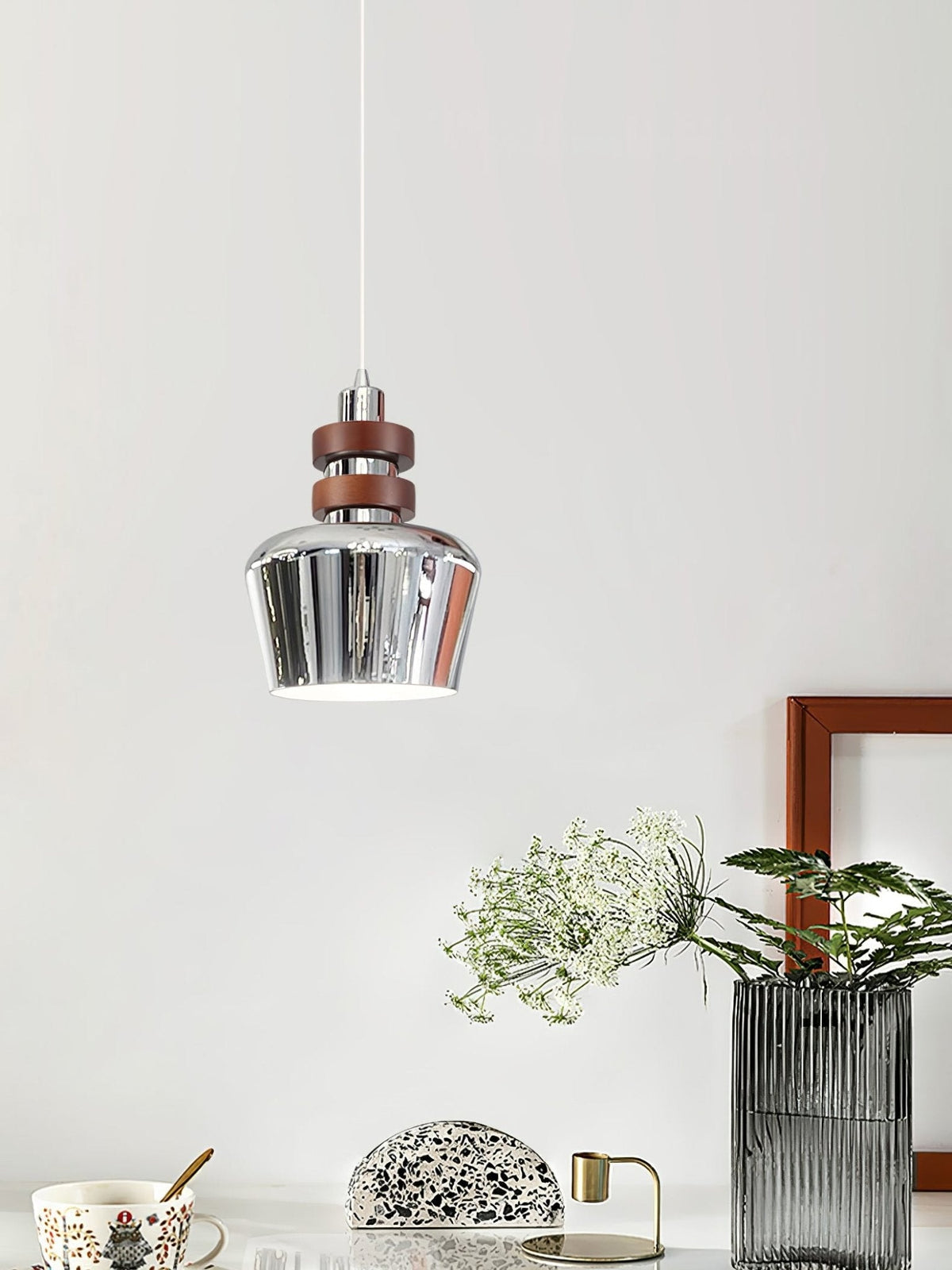 Suspension Volière en noyer et métal – vue 46