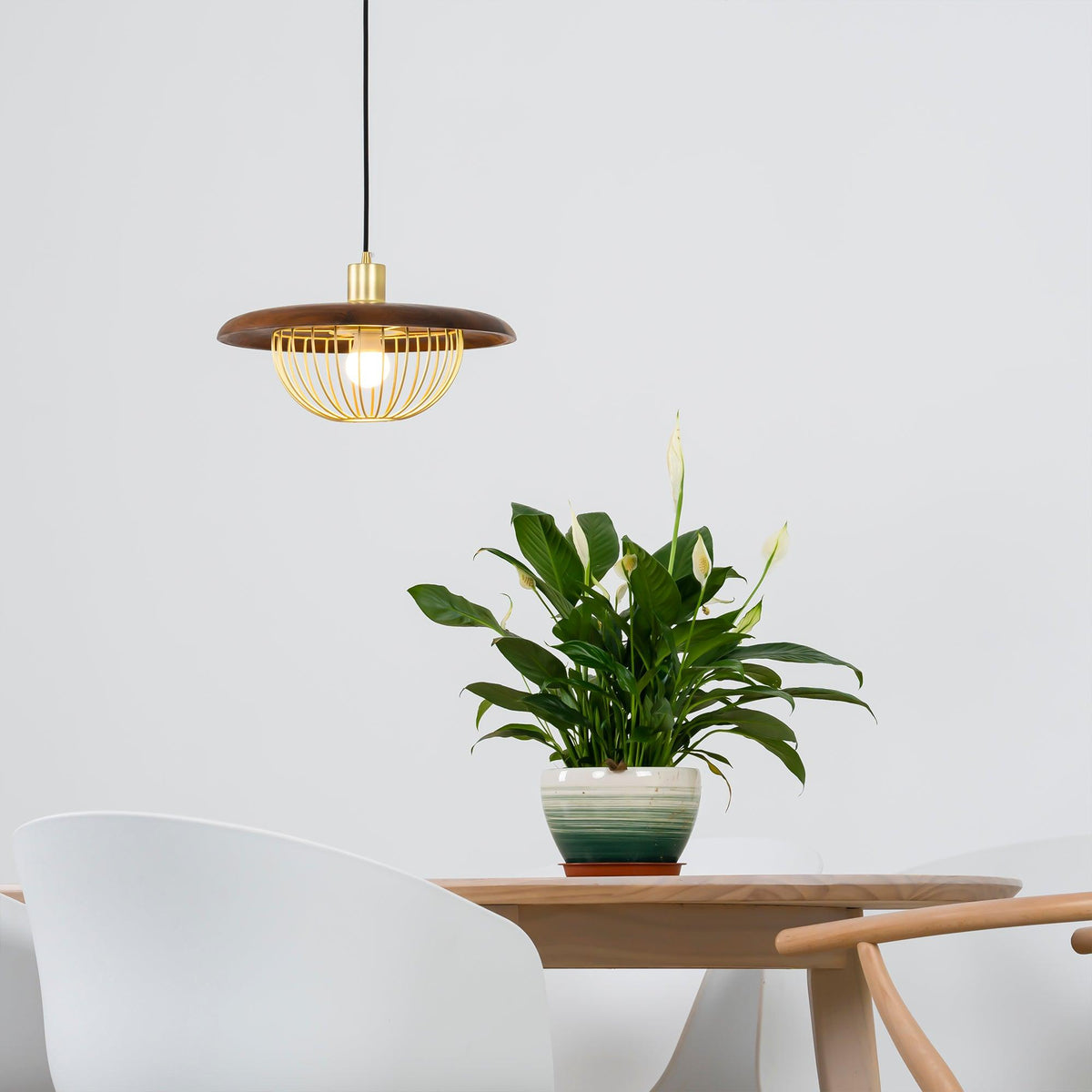 Suspension Allegro en bois et fer – vue 2