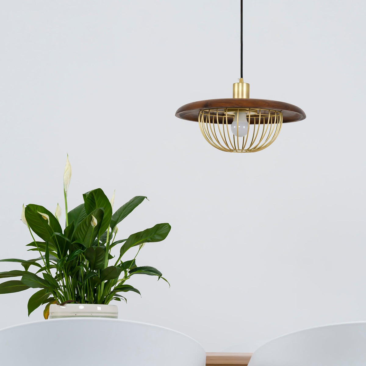 Suspension Allegro en bois et fer – vue 3