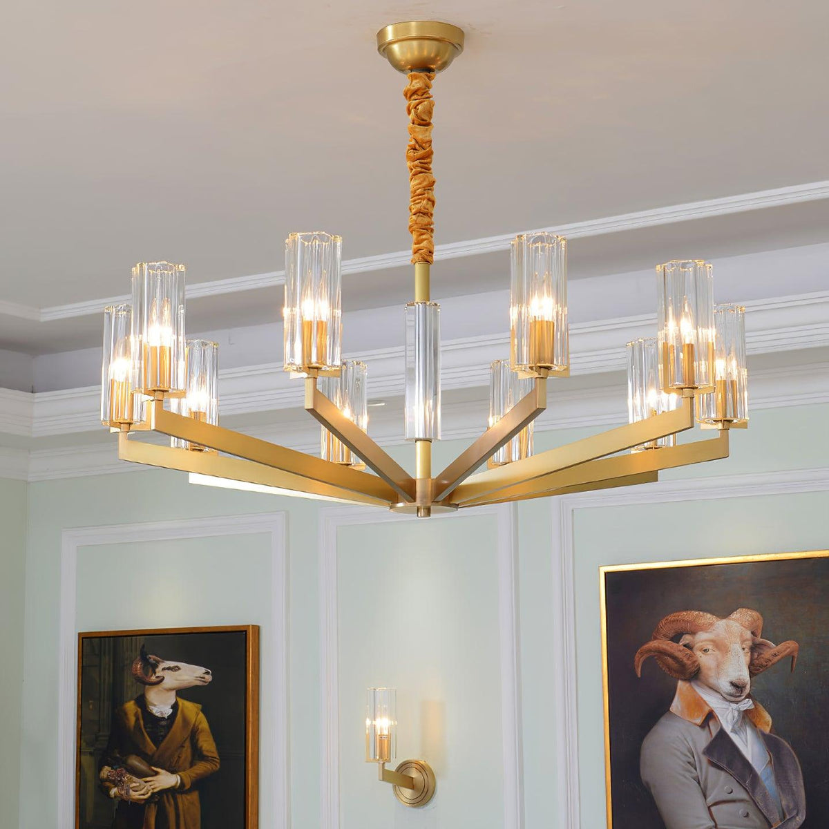 Lustre Source en verre et laiton – vue 23