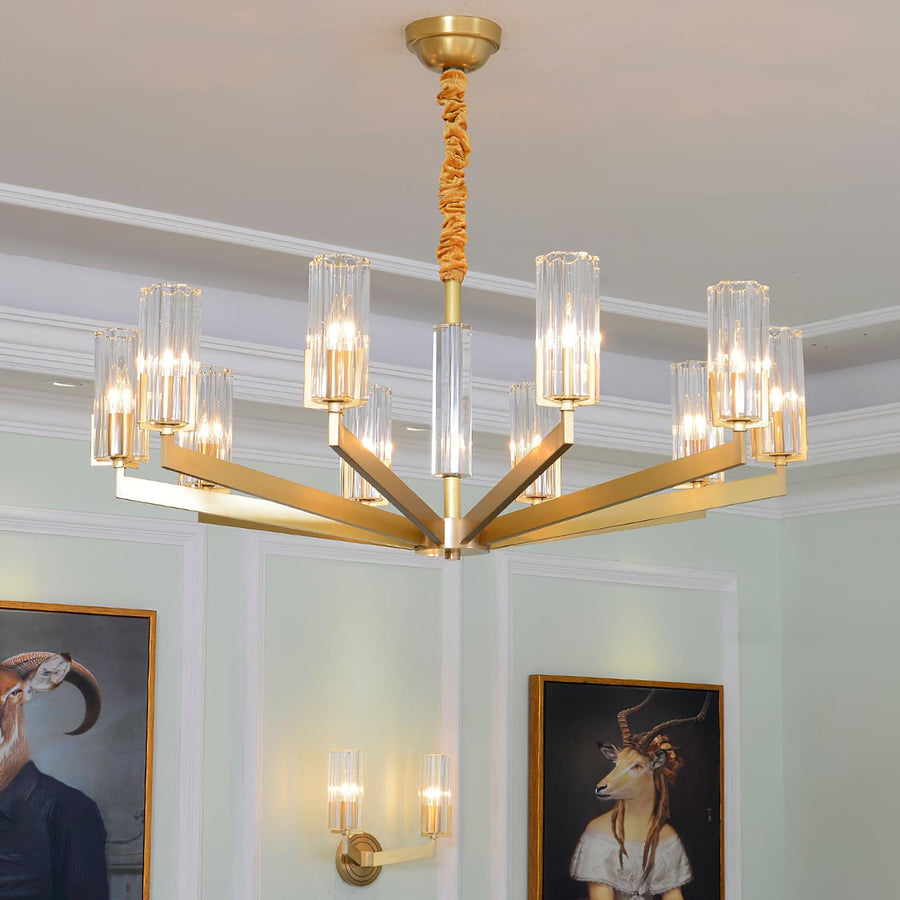Lustre Source en verre et laiton – vue 4