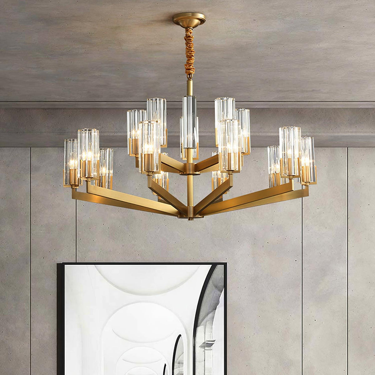 Lustre Source en verre et laiton – vue 27