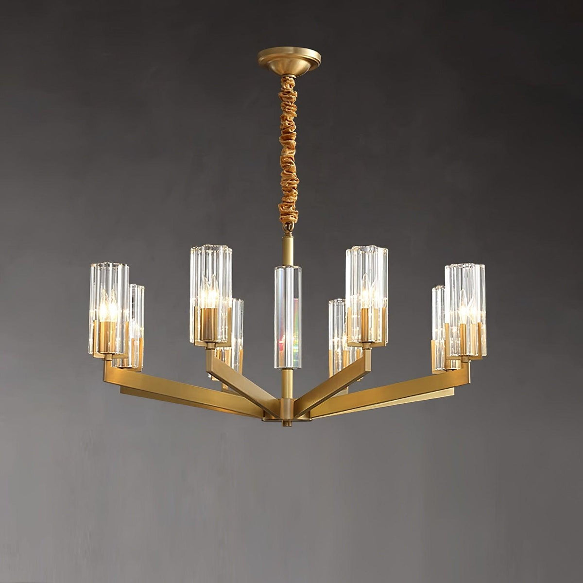 Lustre Source en verre et laiton – vue 22