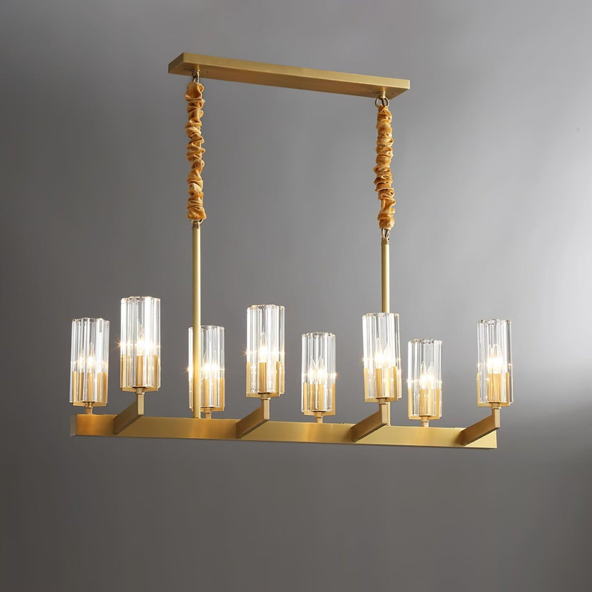 Lustre Source en verre et laiton – vue 19