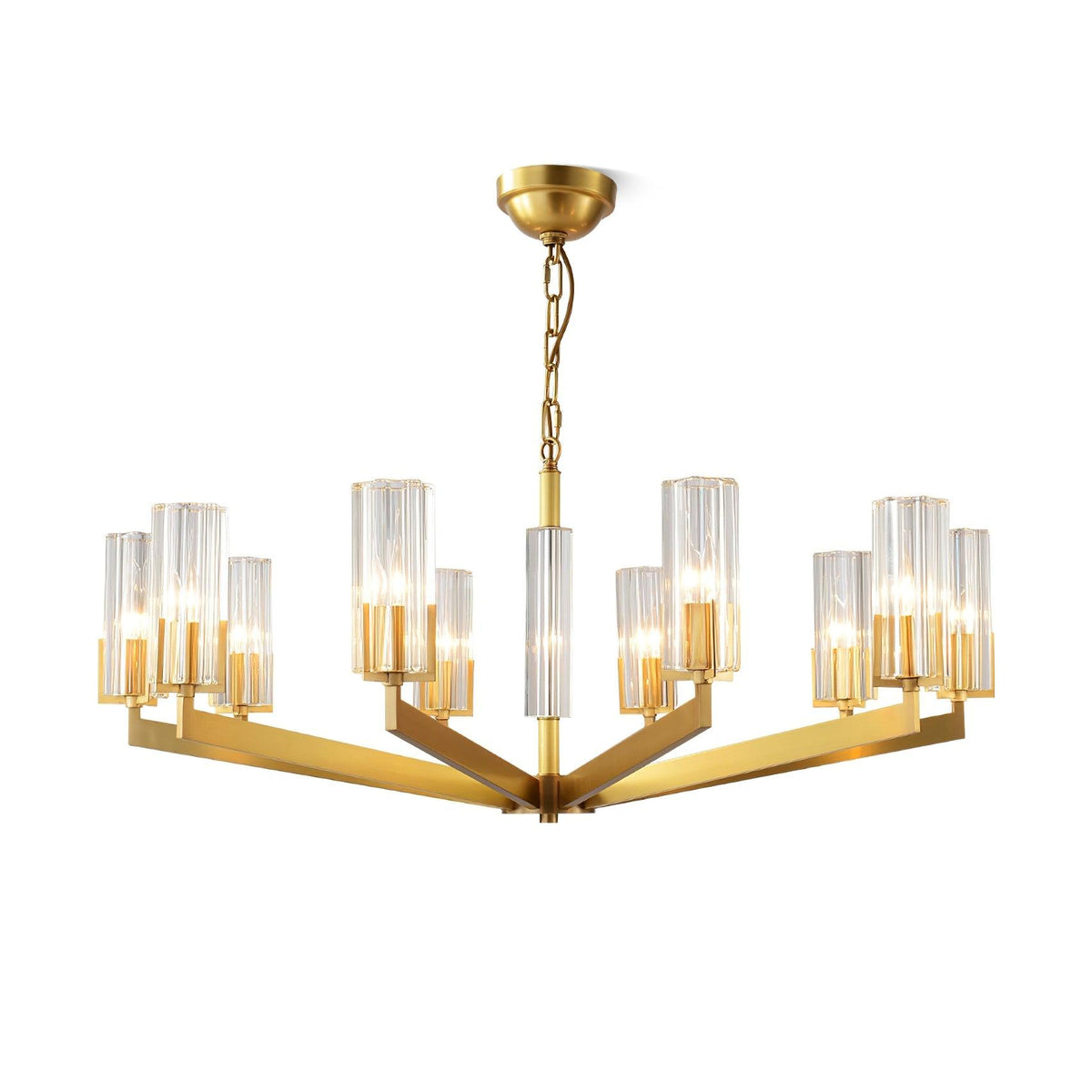 Lustre Source en verre et laiton – vue 9