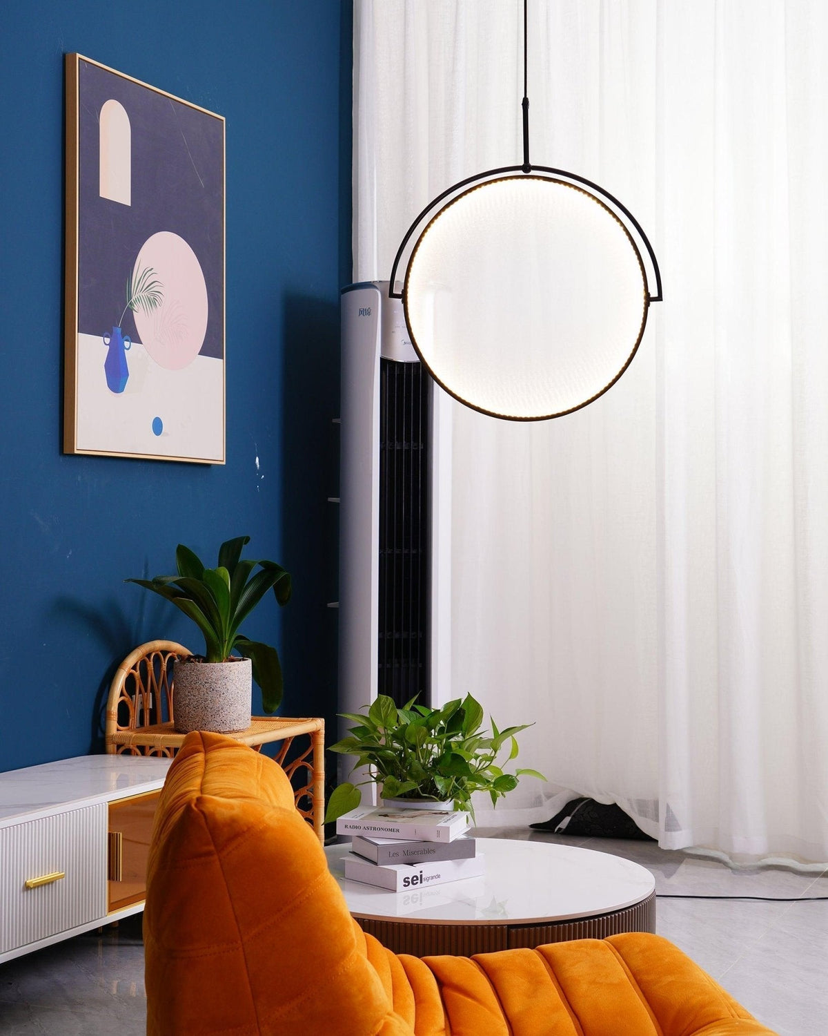 Suspension Hélios en tissu et métal – vue 19