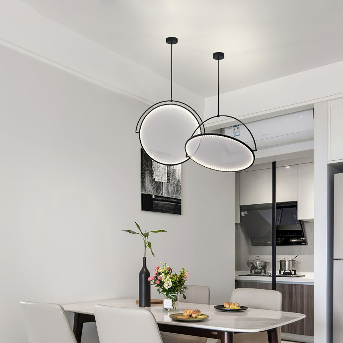 Suspension Hélios en tissu et métal – vue 15