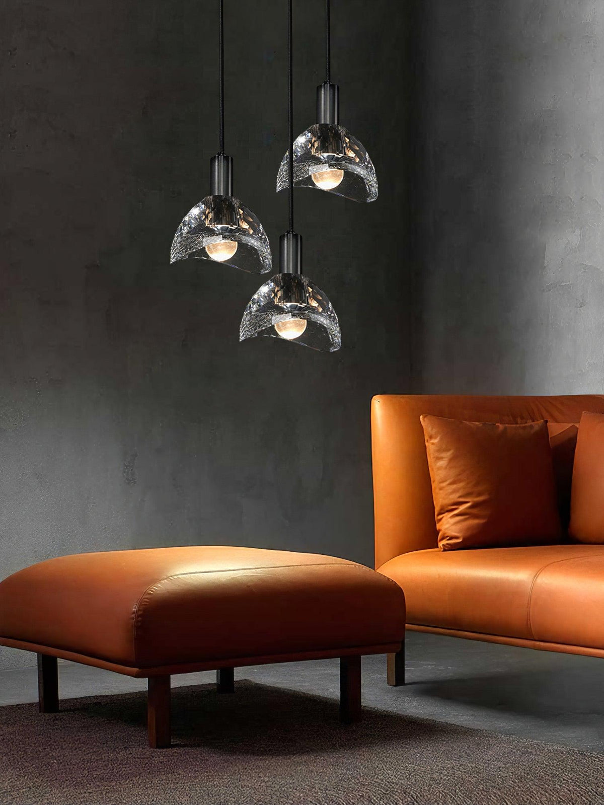 Suspension Gerbe en verre et cuivre – vue 16