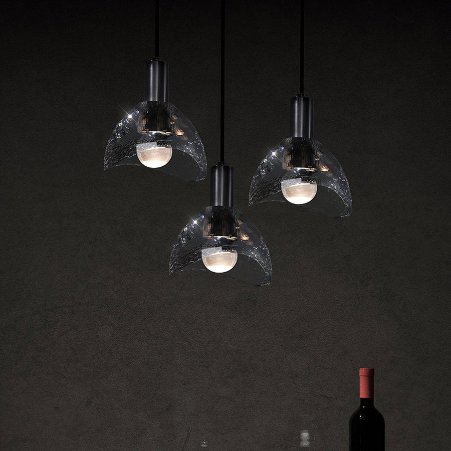 Suspension Gerbe en verre et cuivre – vue 4