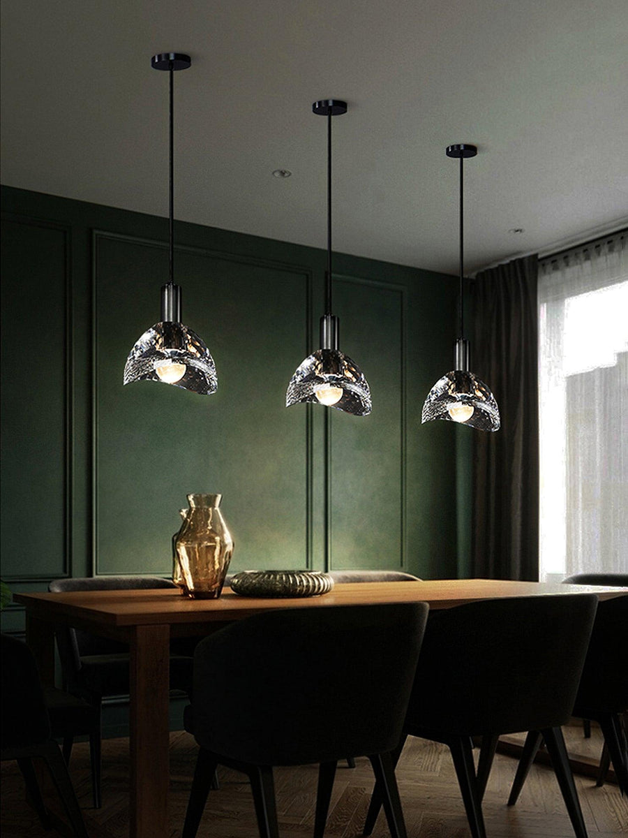 Suspension Gerbe en verre et cuivre – vue 2