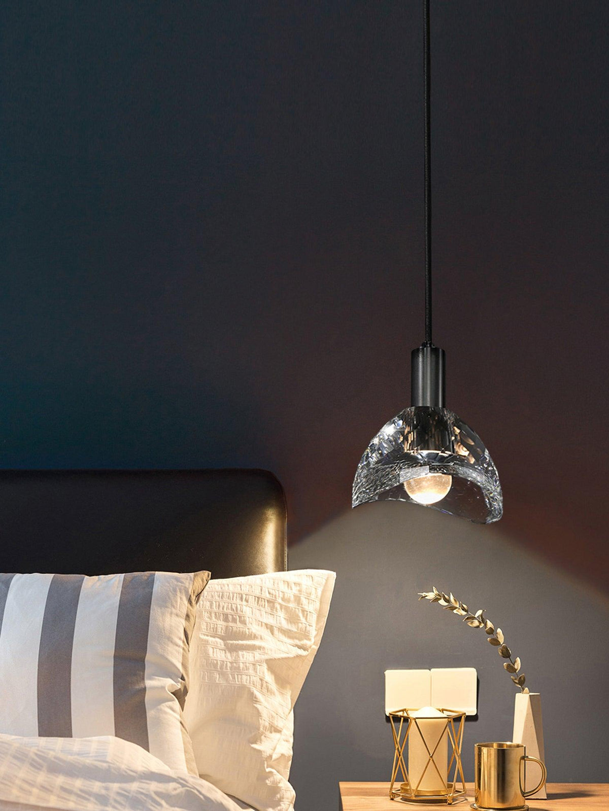 Suspension Gerbe en verre et cuivre – vue 3