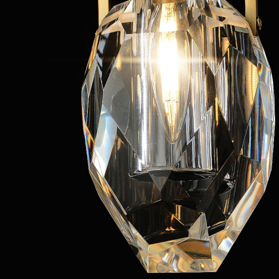 Suspension Léda en cristal et laiton – vue 5
