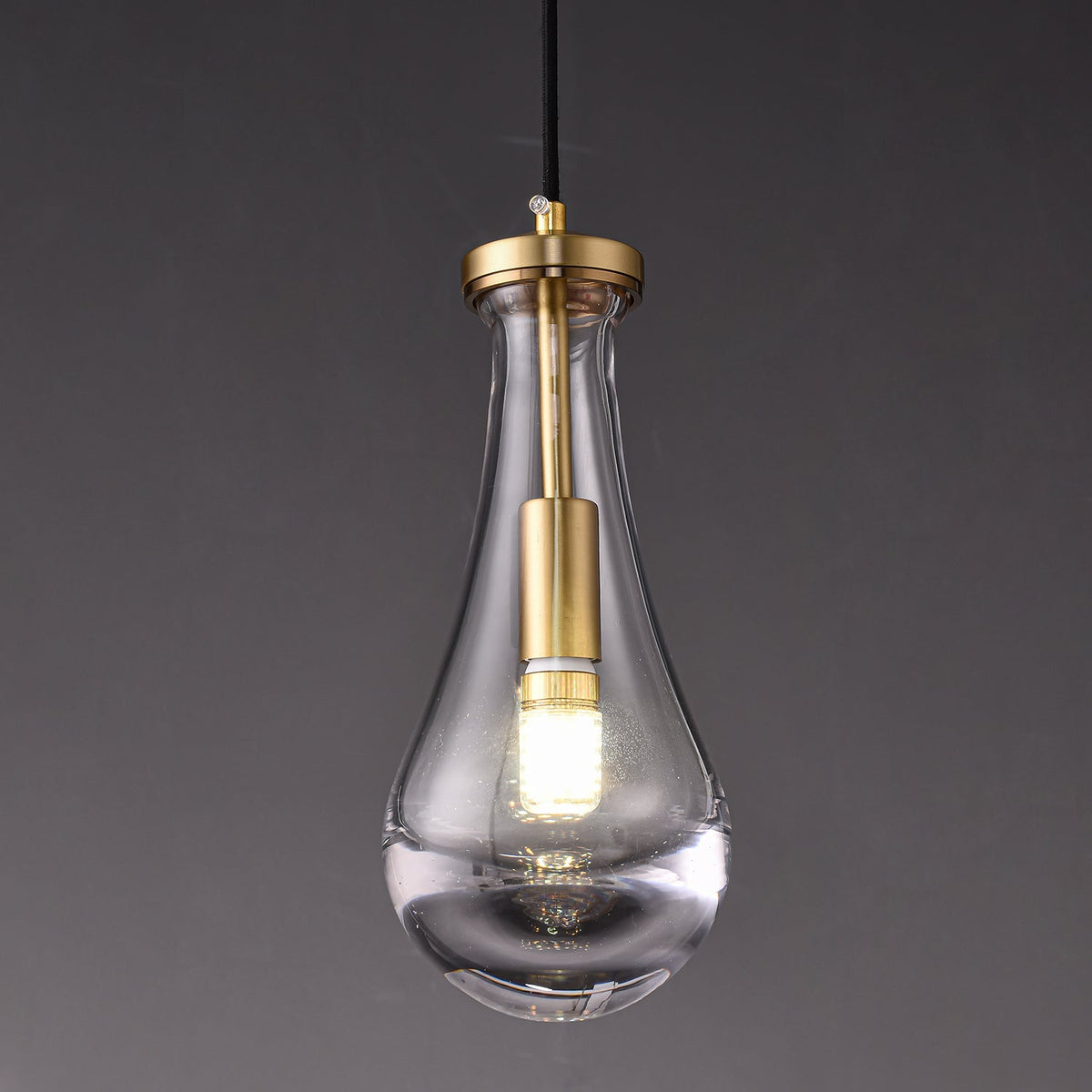 Suspension Crépuscule en verre et laiton – vue 11
