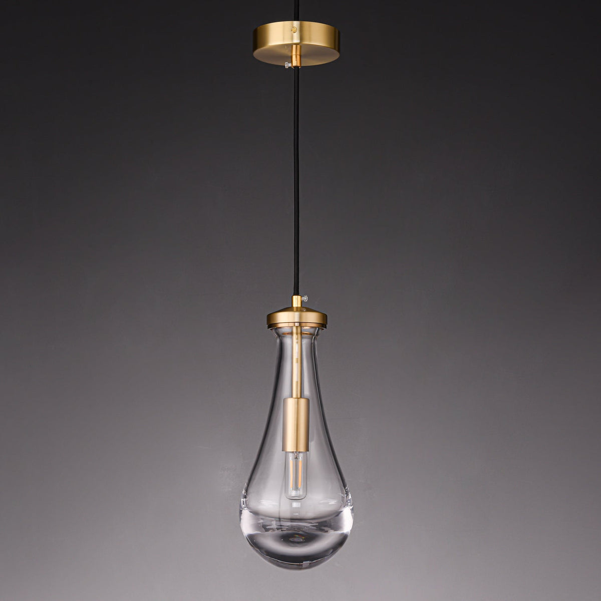 Suspension Crépuscule en verre et laiton – vue 8