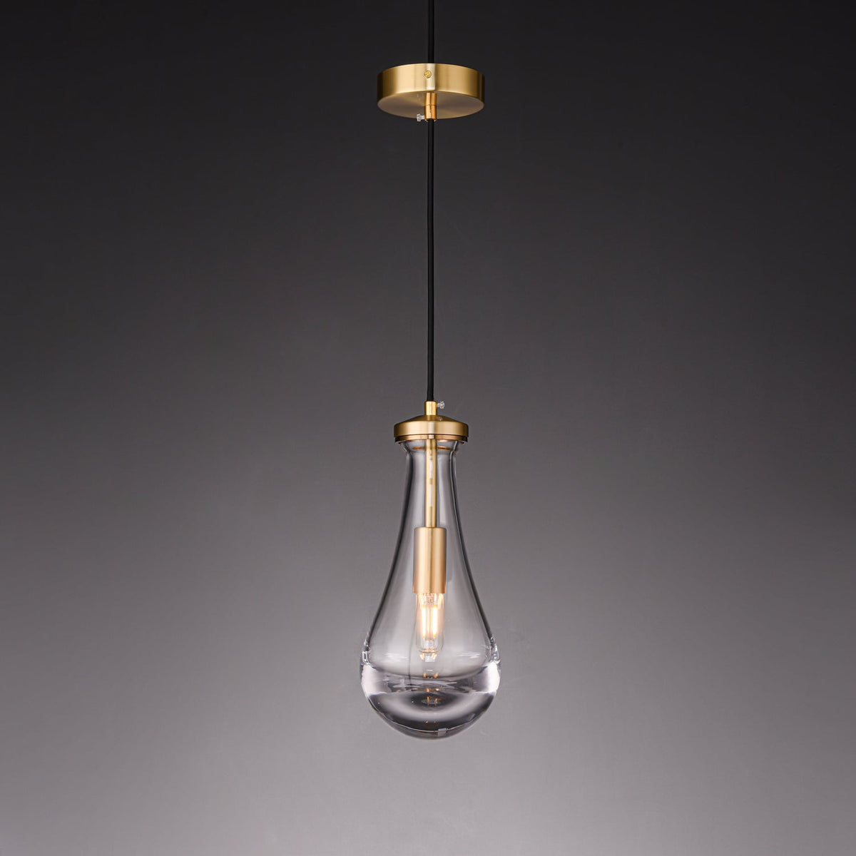Suspension Crépuscule en verre et laiton – vue 2