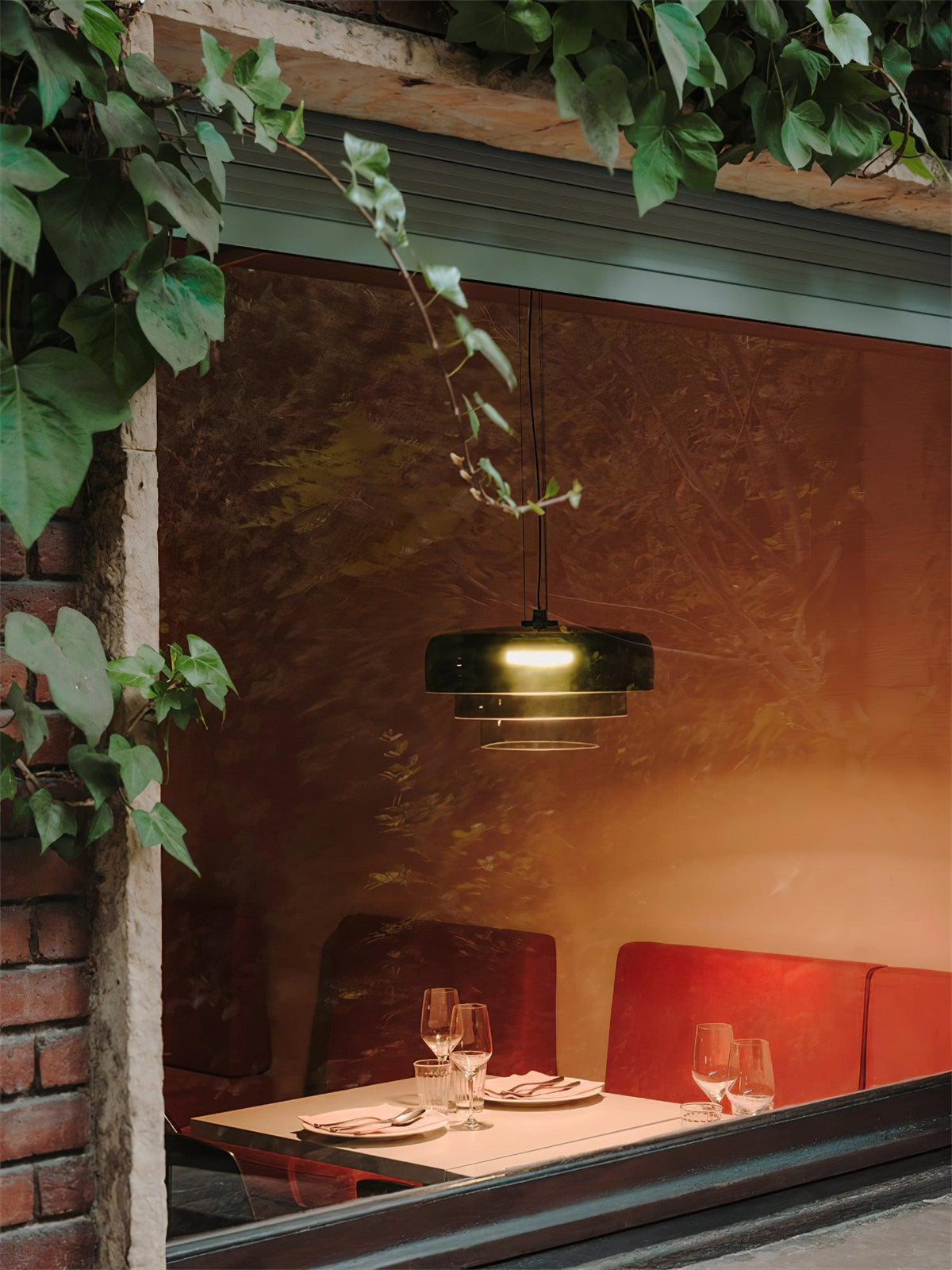 Suspension Balustre en verre et métal – vue 5