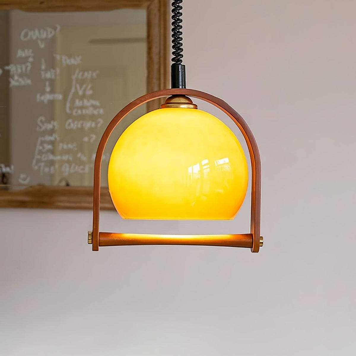 Suspension Orme en verre et bois – vue 6