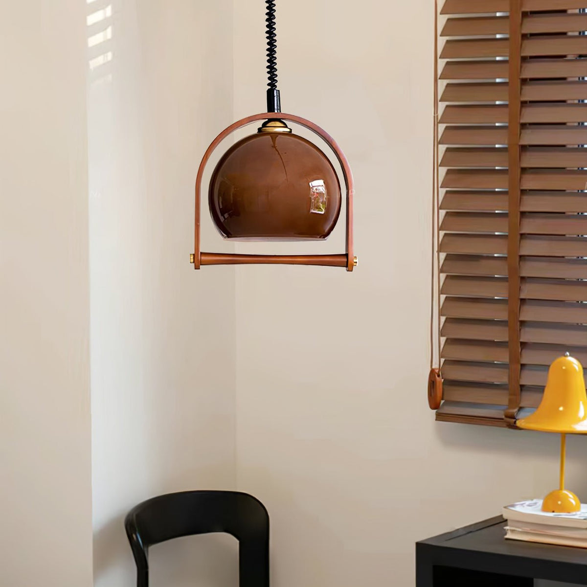 Suspension Orme en verre et bois – vue 20