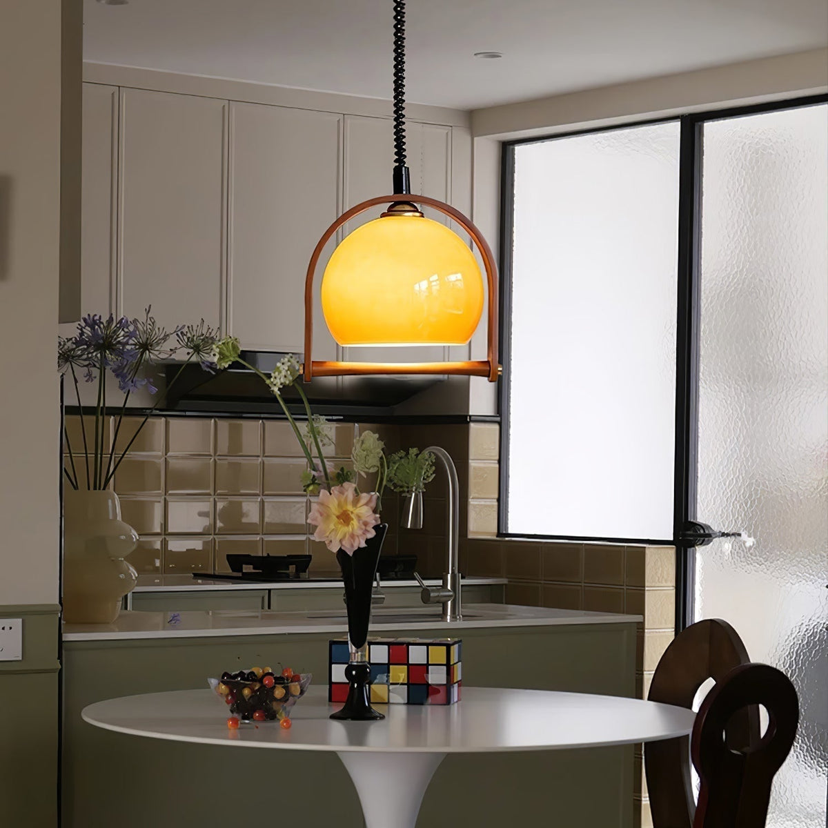 Suspension Orme en verre et bois – vue 13