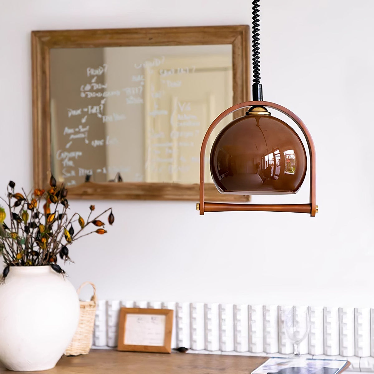 Suspension Orme en verre et bois – vue 23