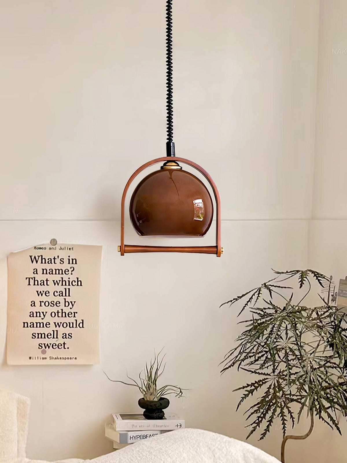 Suspension Orme en verre et bois – vue 15