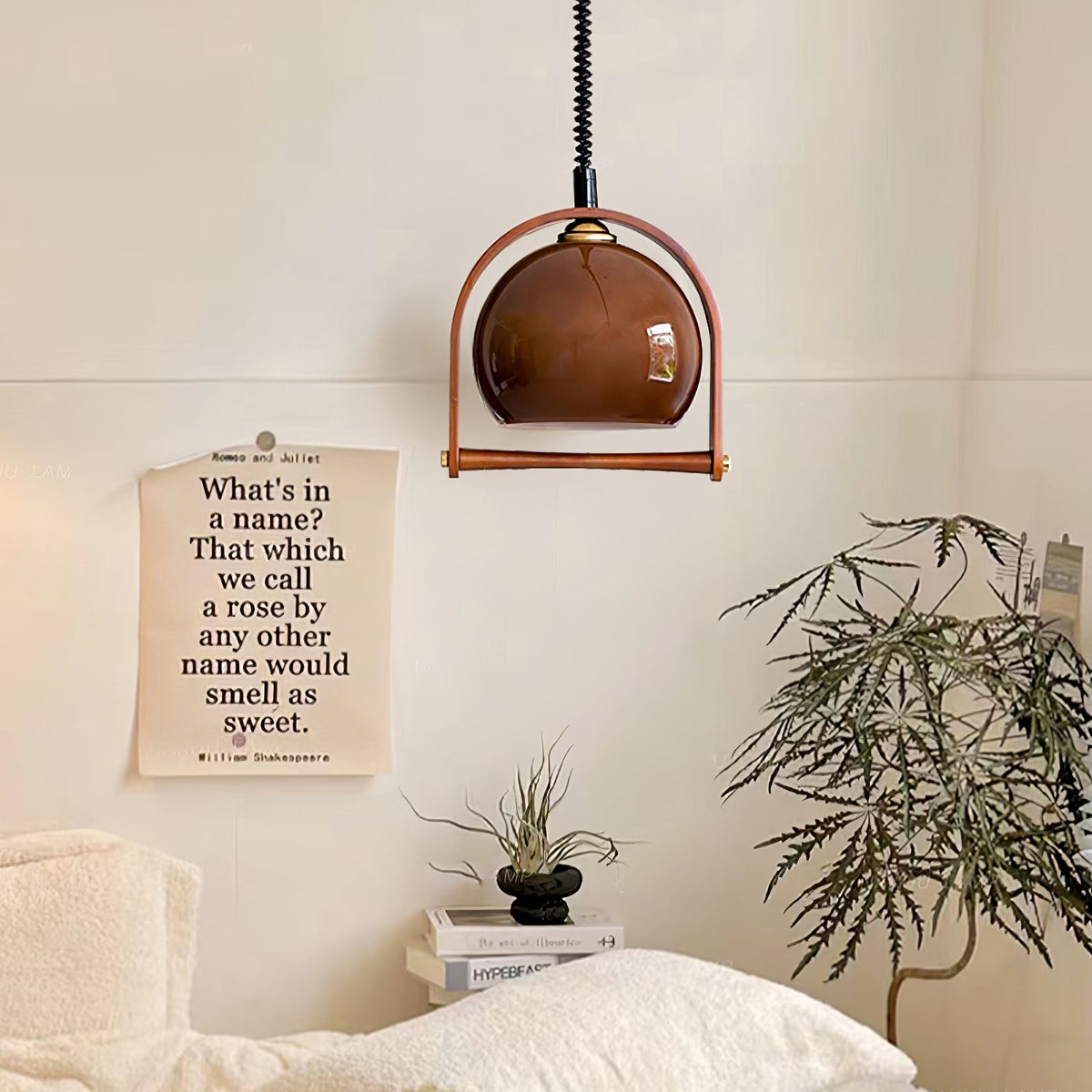 Suspension Orme en verre et bois – vue 16