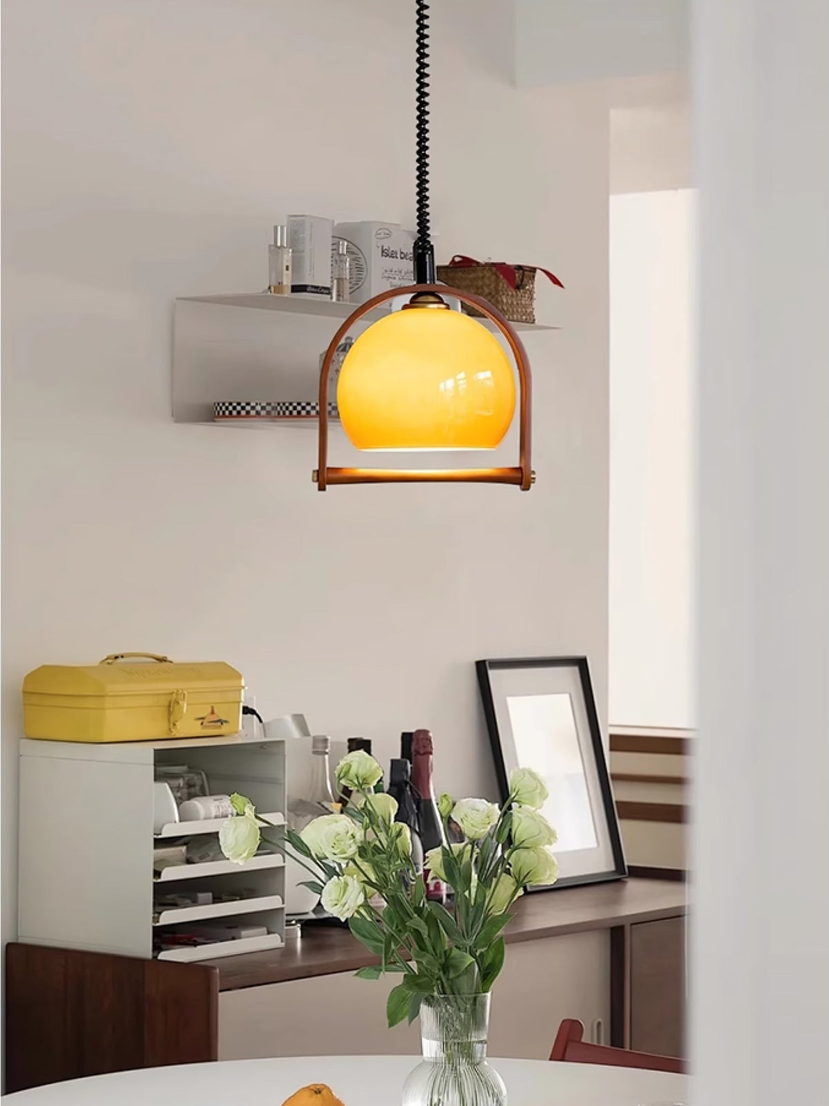 Suspension Orme en verre et bois – vue 17