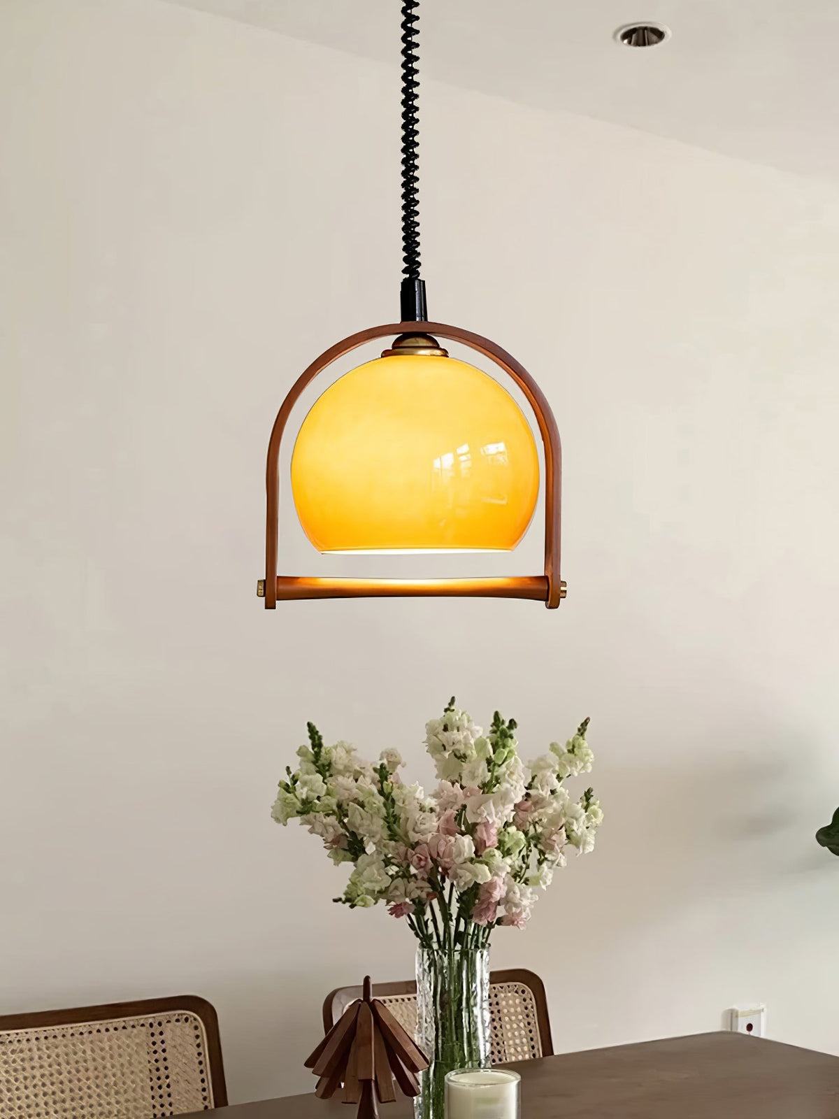 Suspension Orme en verre et bois – vue 12
