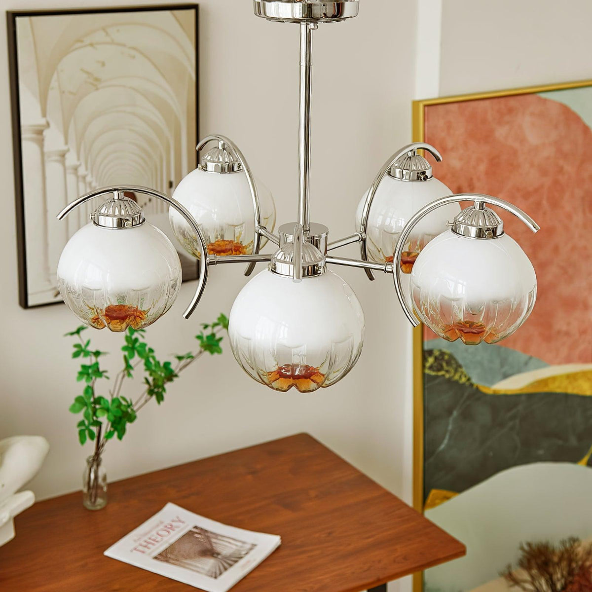 Lustre Boussole en verre et laiton – vue 12
