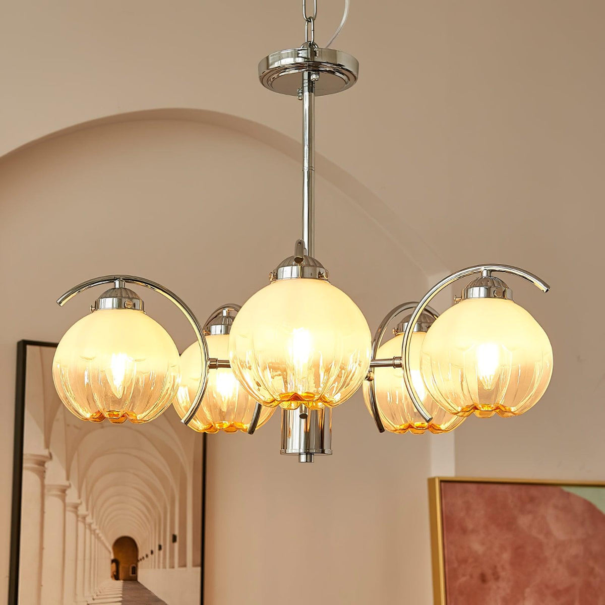 Lustre Boussole en verre et laiton – vue 16