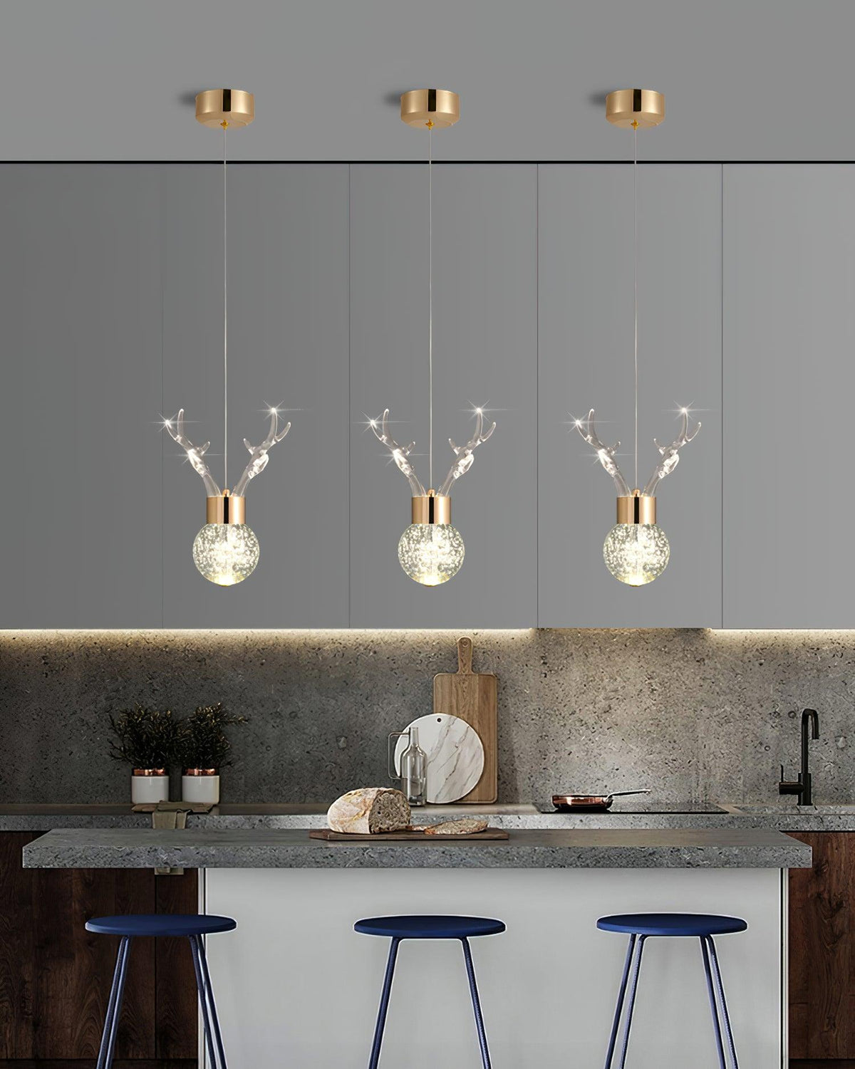 Suspension Constance en aluminium et cristal – vue 2