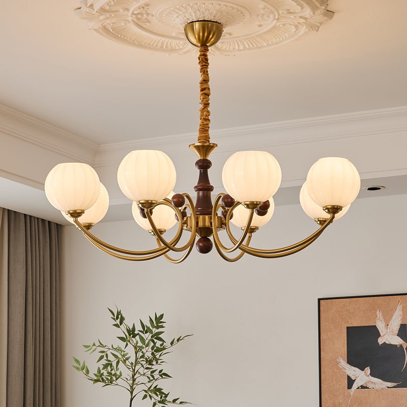 Lustre Malachite en bois et verre – vue 27