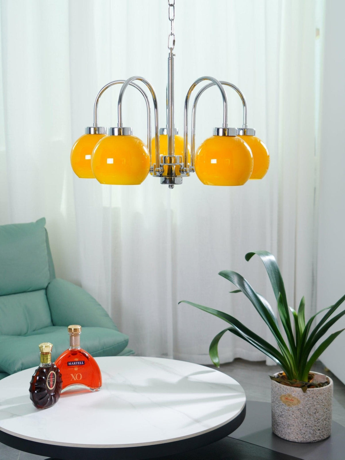 Lustre Oréade en verre et métal – vue 21