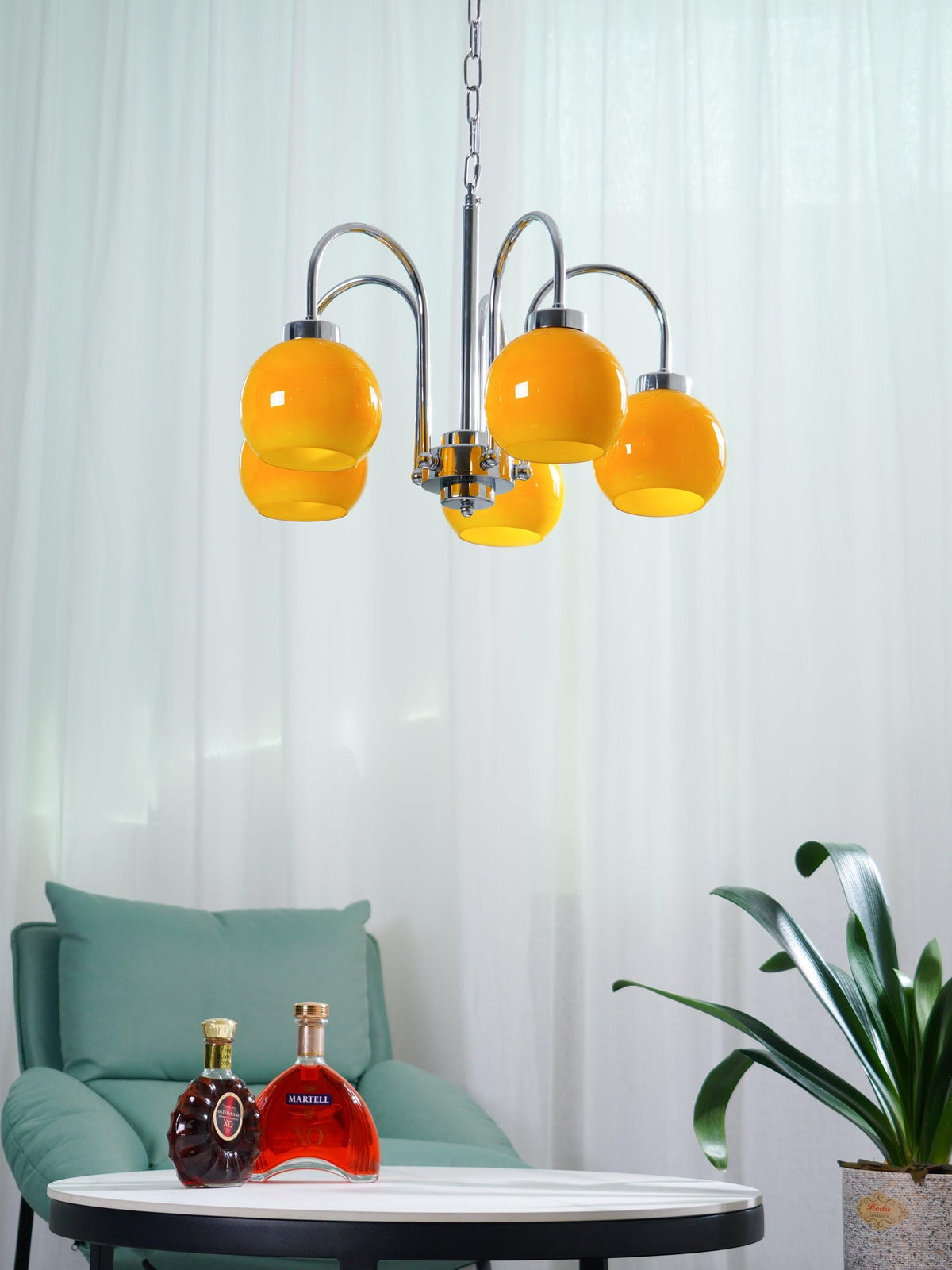 Lustre Oréade en verre et métal – vue 24
