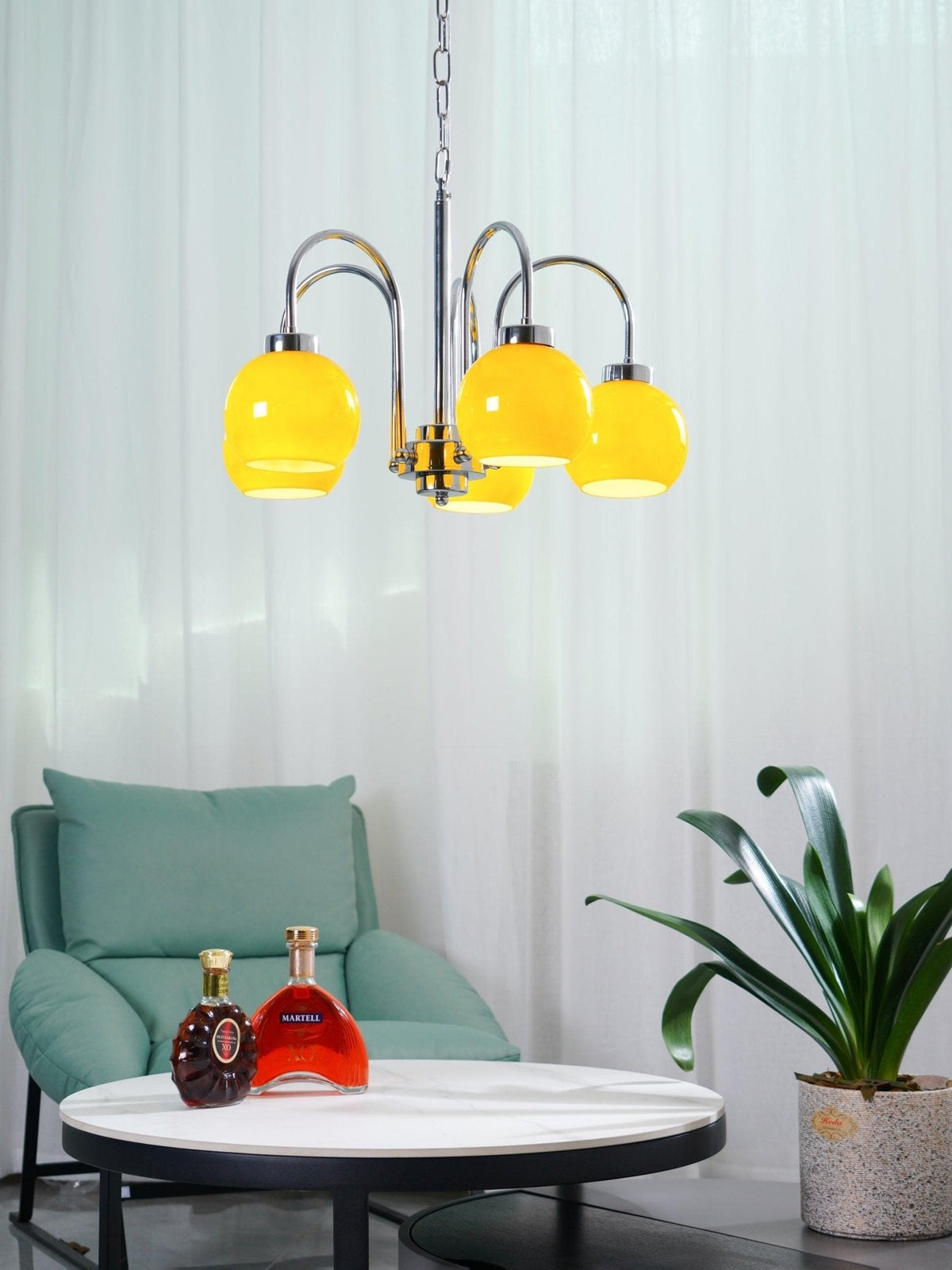 Lustre Oréade en verre et métal – vue 22