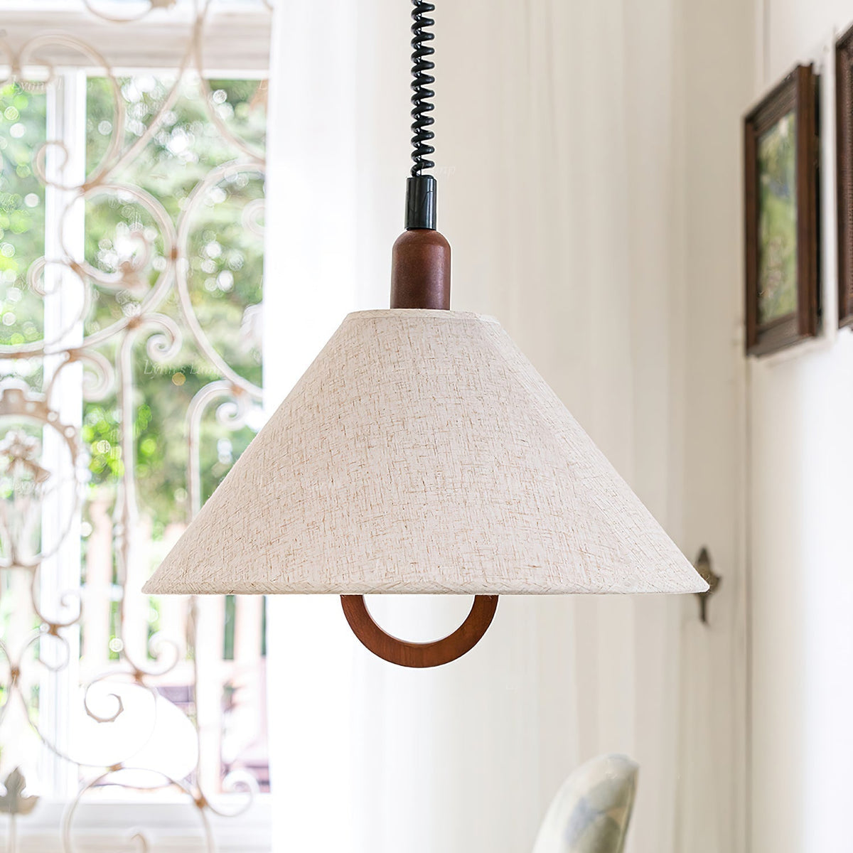 Suspension Lucerne en bois et tissu – vue 16