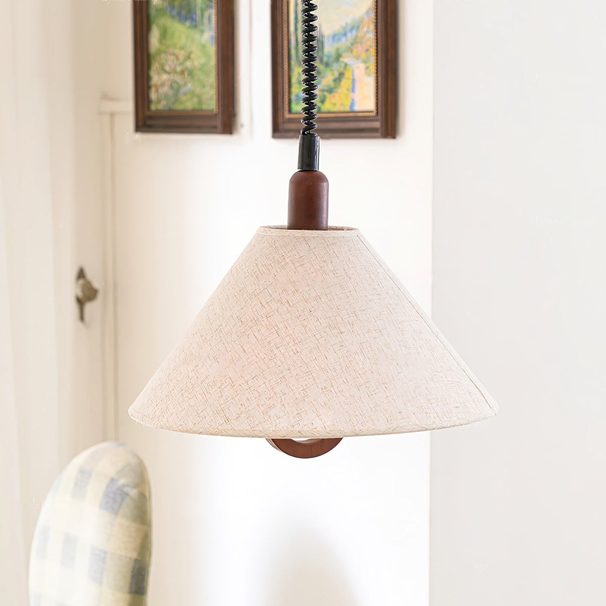 Suspension Lucerne en bois et tissu – vue 19