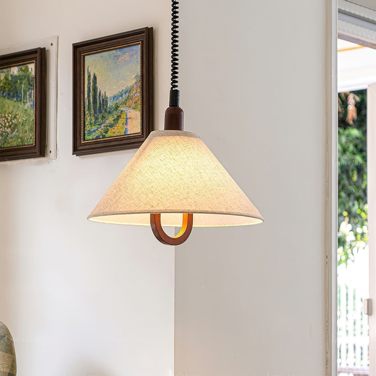 Suspension Lucerne en bois et tissu – vue 14