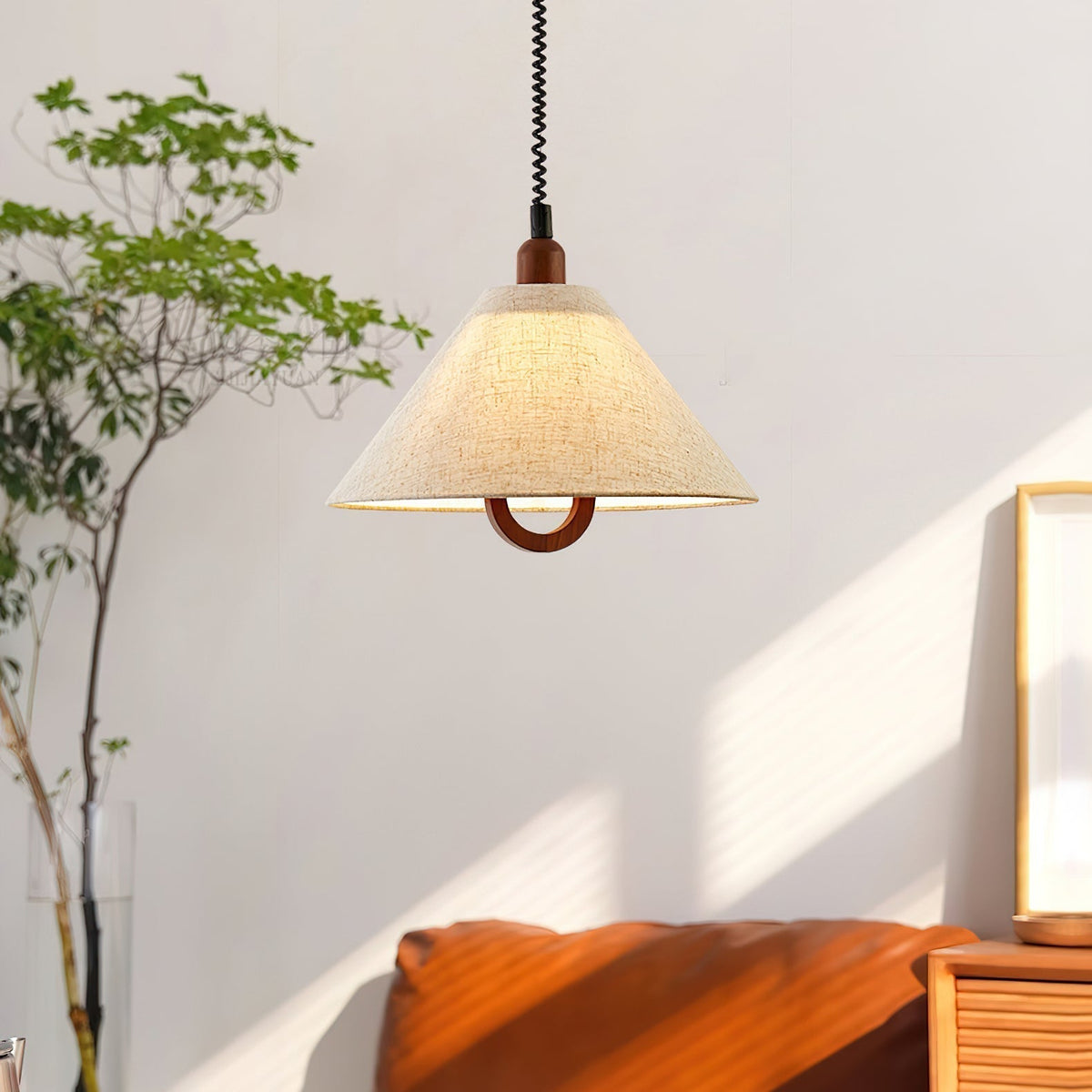 Suspension Lucerne en bois et tissu – vue 26