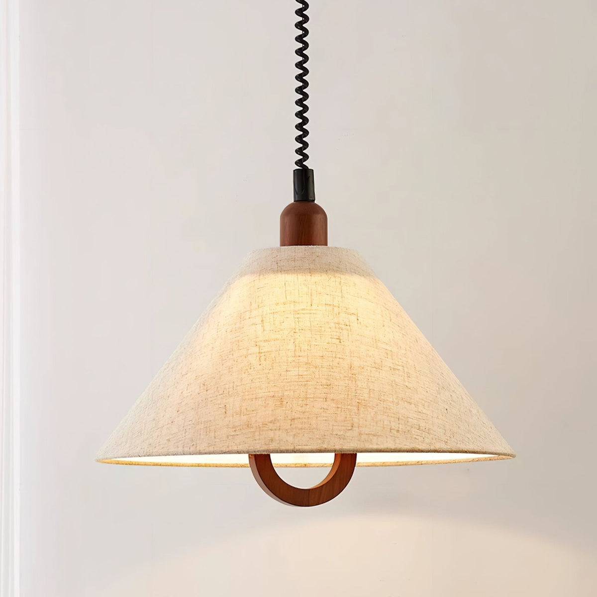 Suspension Lucerne en bois et tissu – vue 7