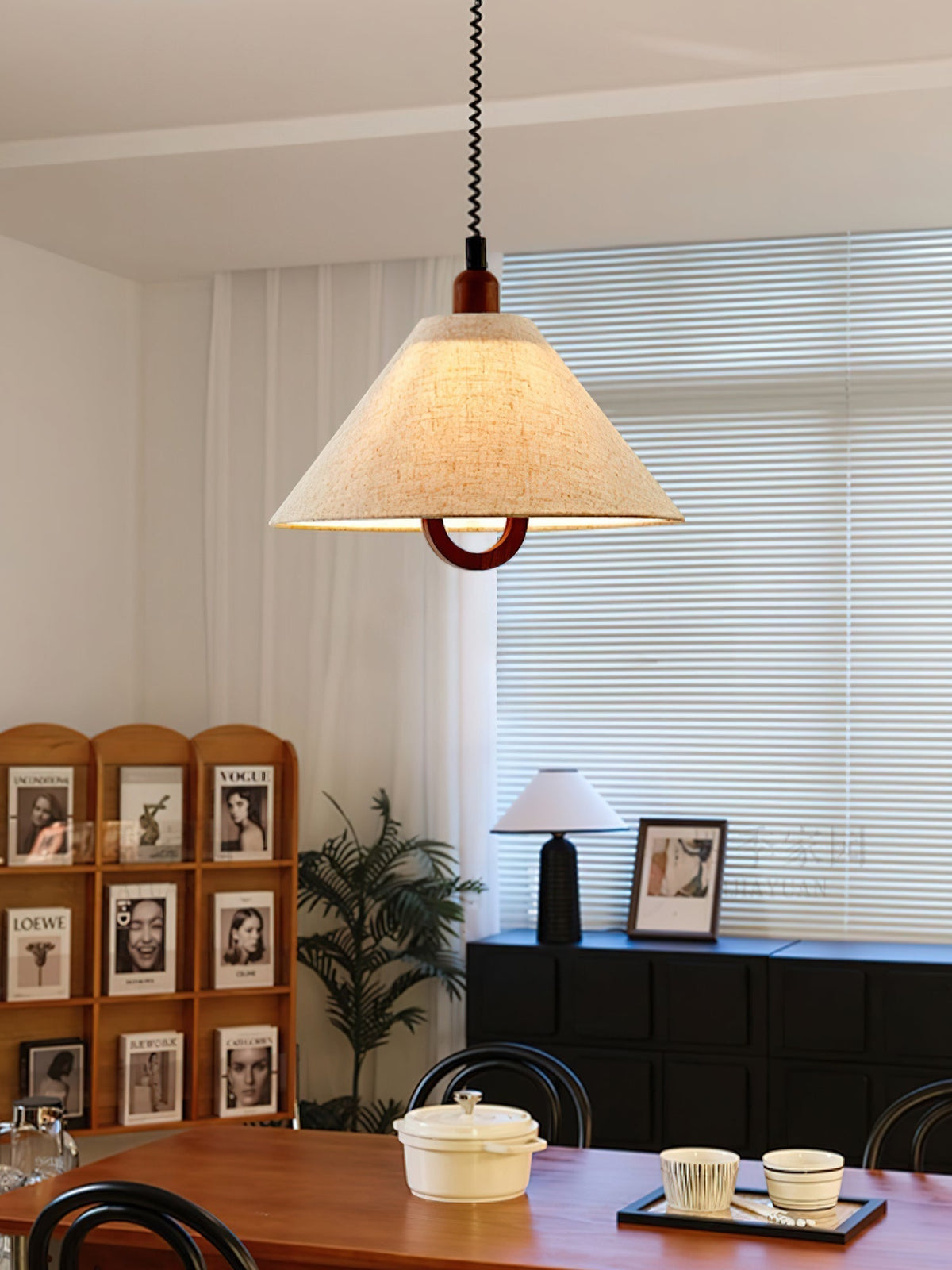 Suspension Lucerne en bois et tissu – vue 9