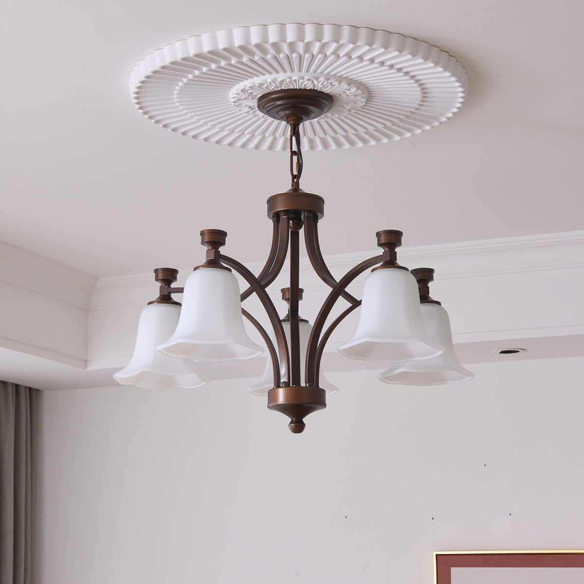 Lustre Épinette en verre et métal – vue 6