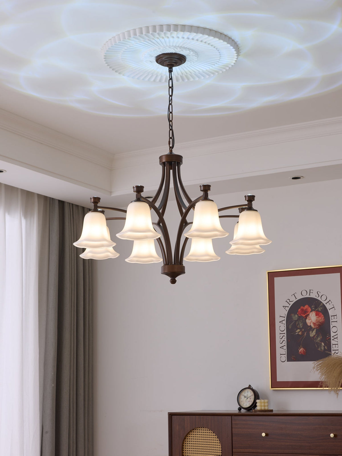 Lustre Épinette en verre et métal – vue 7